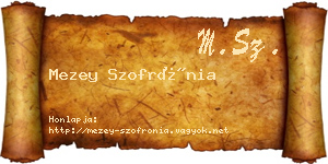 Mezey Szofrónia névjegykártya
